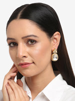 Thumbnail for Gold-Toned Contemporary Studs Earrings - Ruby Raang - Distacart