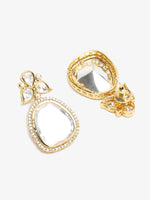 Thumbnail for Gold-Toned Contemporary Studs Earrings - Ruby Raang - Distacart
