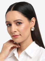 Thumbnail for Gold-Toned Contemporary Studs Earrings - Ruby Raang - Distacart