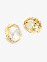 Thumbnail for Gold-Toned Contemporary Studs Earrings - Ruby Raang - Distacart