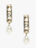 Thumbnail for Silver-Toned White Circular Hoop Earrings - Ruby Raang - Distacart