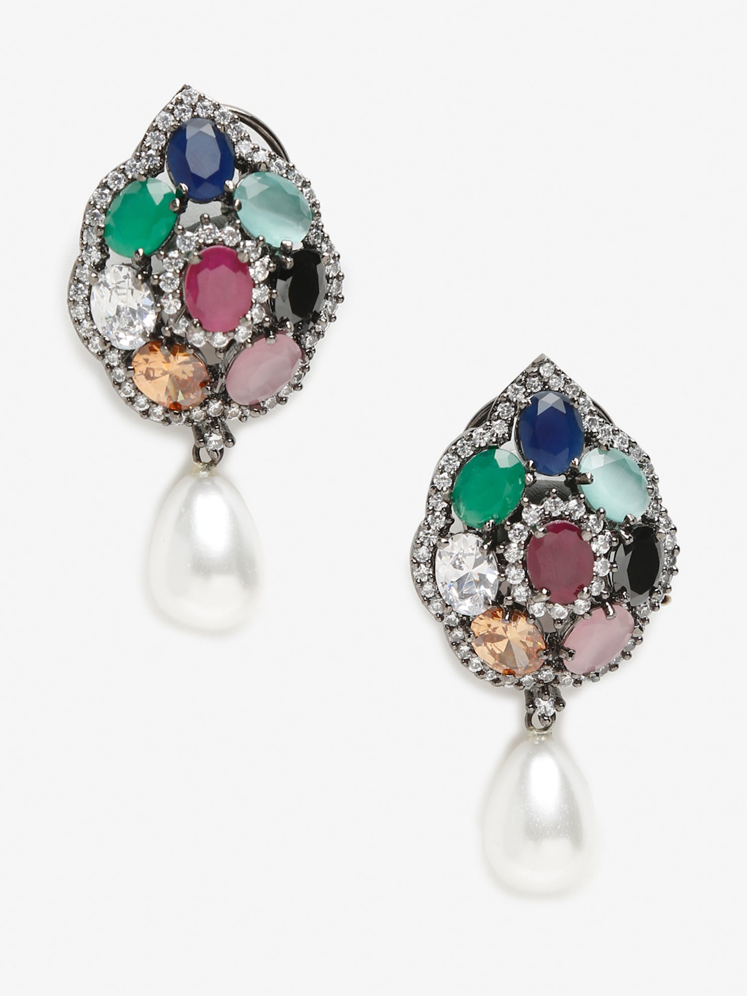 Multicoloured Contemporary Drop Earrings - Ruby Raang - Distacart