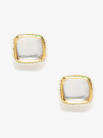 Thumbnail for White Artificial Stone Beads Studded Contemporary Studs Earrings - Ruby Raang - Distacart