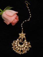 Thumbnail for Gold-Plated Kundan Maang Tikka - Ruby Raang - Distacart