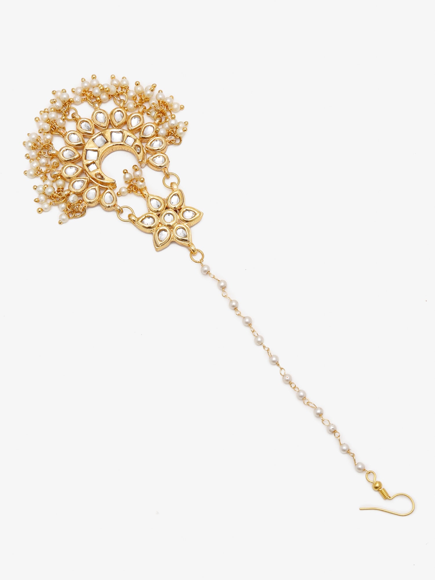 Gold-Plated Kundan Maang Tikka - Ruby Raang - Distacart