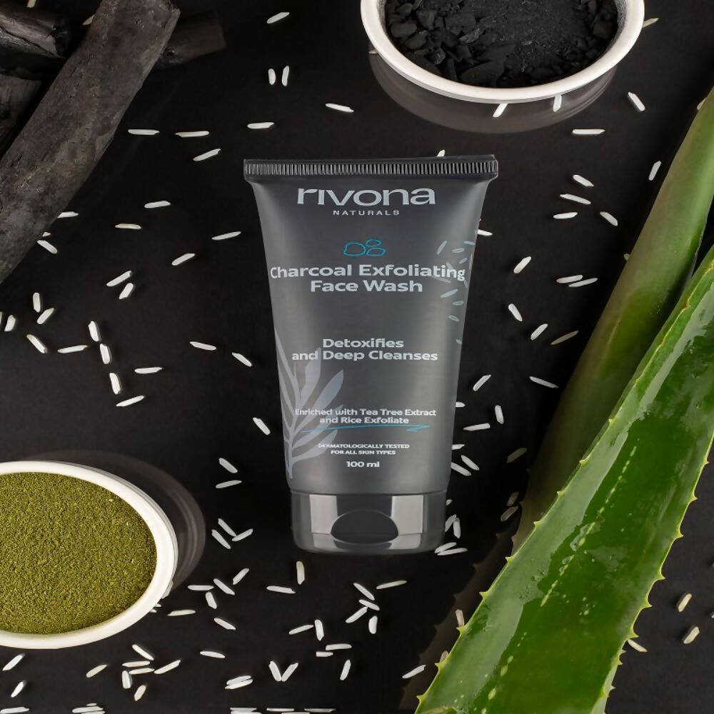 Rivona Naturals Charcoal Exfoliating Face Wash - Distacart