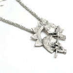 Thumbnail for Mominos Fashion Johar Kamal Oxidised Silver-Plated Brass Finish Radha Kishan Long Necklace For Women (Silver) - Distacart