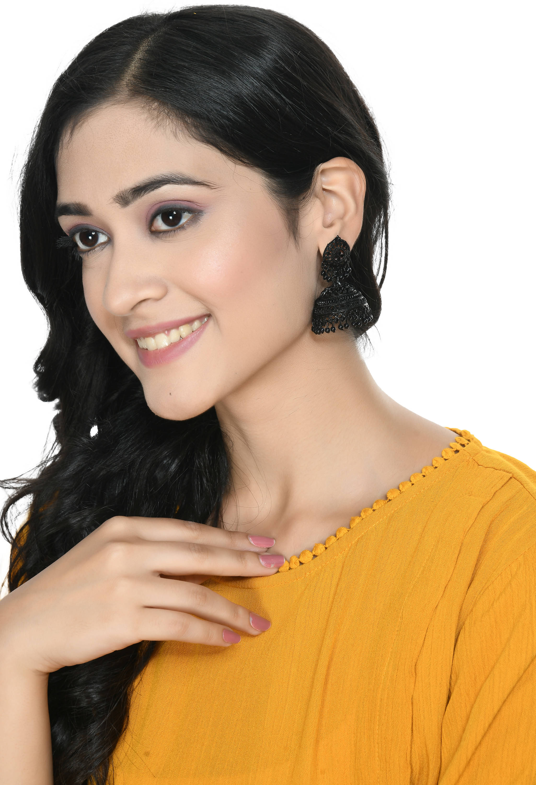 Mominos Fashion Johar Kamal Latest Design Black Color Jhumkas - Distacart