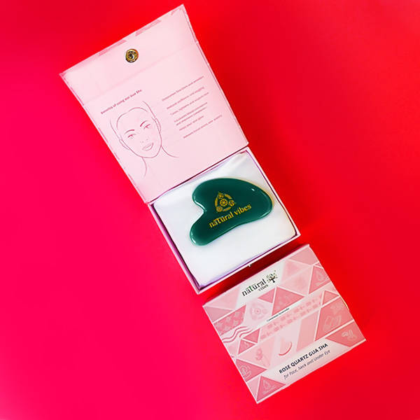 Natural Vibes Jade Gua Sha with Free Gold Beauty Elixir Oil - Distacart