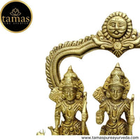 Thumbnail for Tamas Brass Handcrafted Ram Darbar Shree Ram Ji Sita Laxman Hanuman Statue Idol - Distacart