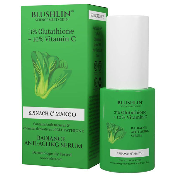 Blushlin 3% Glutathione +10% Vitamin C Face Serum - Distacart