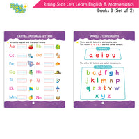 Thumbnail for Rising Star Lets Learn English & Maths Activity Book Set B| Set of 2| Ages 3-7 Year| Number 1-100, Shapes, Alphabets - Distacart
