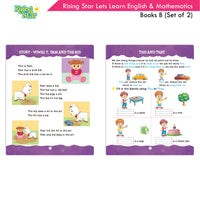 Thumbnail for Rising Star Lets Learn English & Maths Activity Book Set B| Set of 2| Ages 3-7 Year| Number 1-100, Shapes, Alphabets - Distacart
