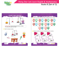 Thumbnail for Rising Star Lets Learn English & Maths Activity Book Set B| Set of 2| Ages 3-7 Year| Number 1-100, Shapes, Alphabets - Distacart