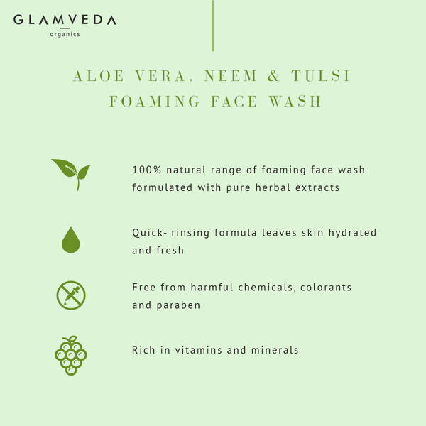 Glamveda Aloe Vera & Neem Tulsi Clarifying Foaming Face Wash