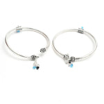 Thumbnail for Mominos Fashion Kamal Johar Oxidised Silver Kadiyam Style Anklets