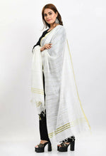 Thumbnail for Mominos Fashion Moeza Women's Cotton Zari Box White Dupatta - Distacart
