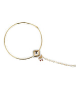 Thumbnail for White Gold-Plated Kundan Studded Beaded Nosepin - Ruby Raang - Distacart