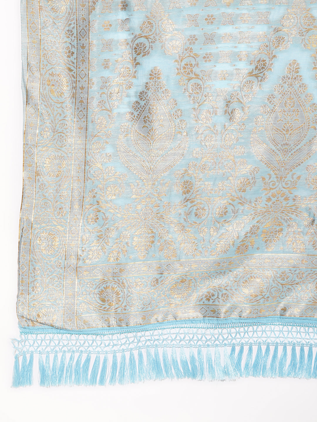 Janasya Sky Blue Chanderi Silk Ethnic Motifs Woven Design Saree - Distacart