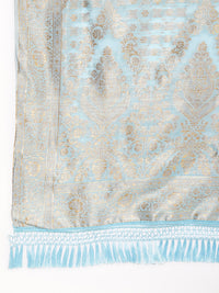 Thumbnail for Janasya Sky Blue Chanderi Silk Ethnic Motifs Woven Design Saree - Distacart