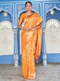 Thumbnail for Janasya Yellow Chanderi Silk Woven Geometric Chanderi Silk Saree - Distacart