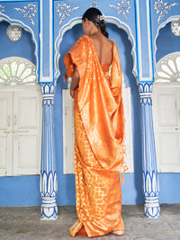 Thumbnail for Janasya Yellow Chanderi Silk Woven Geometric Chanderi Silk Saree - Distacart