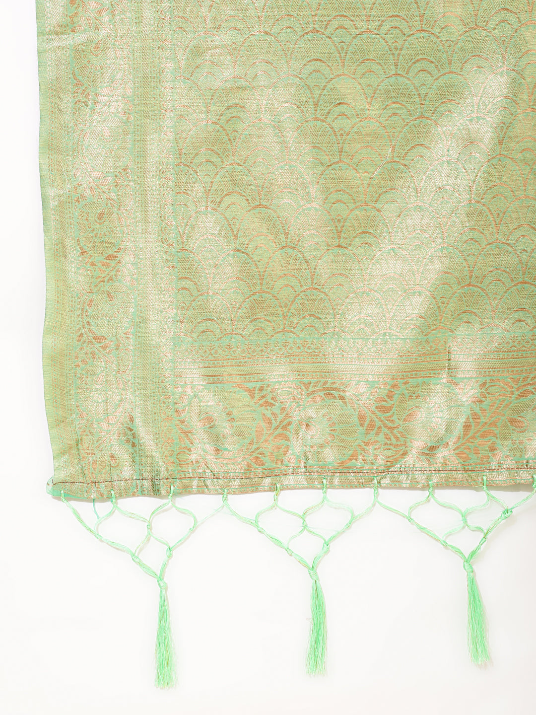 Janasya Green Chanderi Silk Floral Woven Design Saree - Distacart