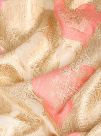 Thumbnail for Janasya Cream Chanderi Silk Ethnic Motifs Woven Design Saree - Distacart