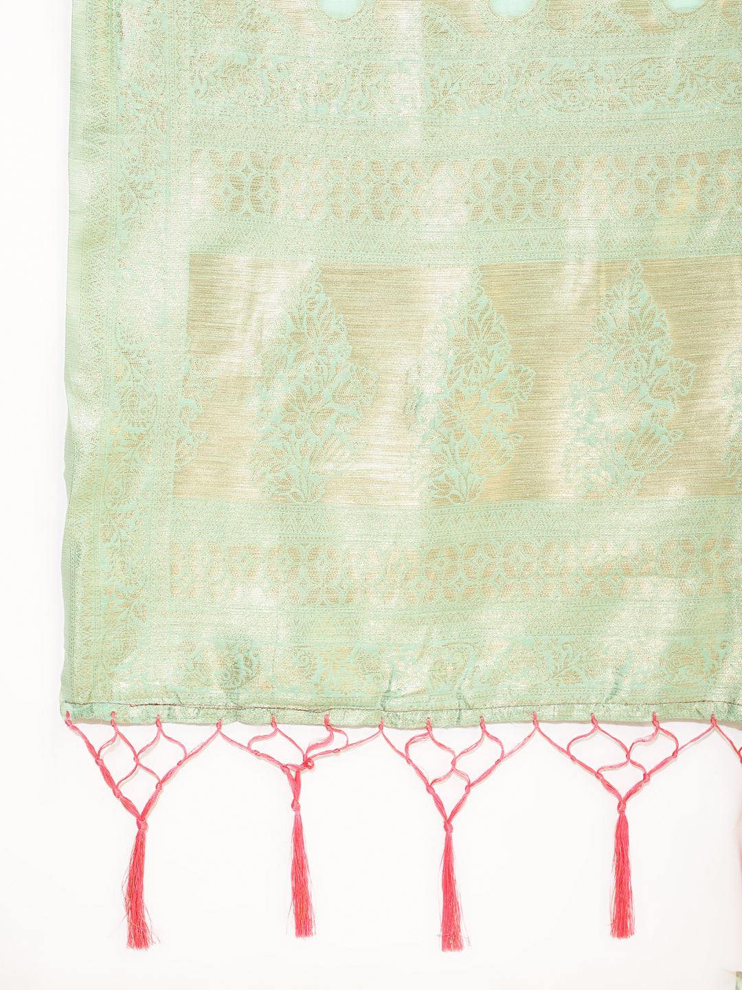 Janasya Sea Green Chanderi Silk Ethnic Motifs Woven Design Saree - Distacart