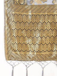 Thumbnail for Janasya Grey Chanderi Silk Floral Woven Design Saree - Distacart