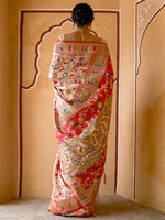 Thumbnail for Janasya Beige Chanderi Silk Pashmina Woven Design Saree - Distacart
