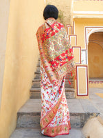 Thumbnail for Janasya White Chanderi Silk Pashmina Woven Design Saree - Distacart