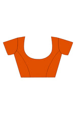 Thumbnail for Vamika Orange Designer Saree With Double Blouse 1. Plain Silk Blouse 2. Poncho Blouse (With Embroidery And Stone Work) - Distacart
