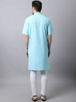 Thumbnail for Even Apparels Black Pure Cotton Kurta With Band Collar - Distacart