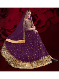 Thumbnail for Myra Violet Heavy Embroidered Pant Style Anarkali Suit - Distacart