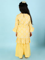 Thumbnail for Lil Drama Girls Kurta With Sharara Set - Yellow - Distacart