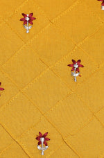 Thumbnail for Janasya Women's Mustard Cotton Embroidered Kurta With Palazzo - Distacart