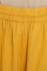 Thumbnail for Janasya Women's Mustard Cotton Embroidered Kurta With Palazzo - Distacart