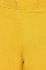 Thumbnail for Janasya Women's Mustard Rayon Solid Kurta With Pant And Dupatta - Distacart