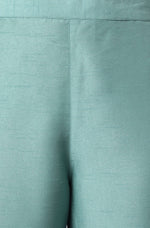 Thumbnail for Janasya Women's Green Poly Silk Solid Straight Festive Kurta Set - Distacart