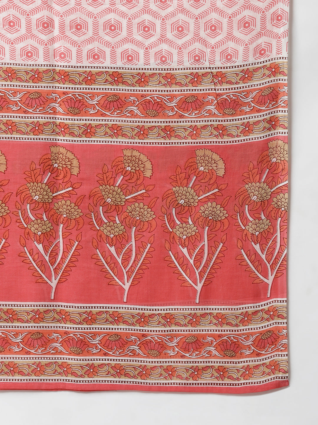 Janasya Women's Pink Cotton Floral Print Kurta With Pant And Dupatta - Distacart