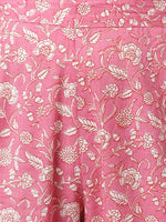 Thumbnail for Janasya Women's Pink Cotton Floral Print Kurta With Pant And Dupatta - Distacart