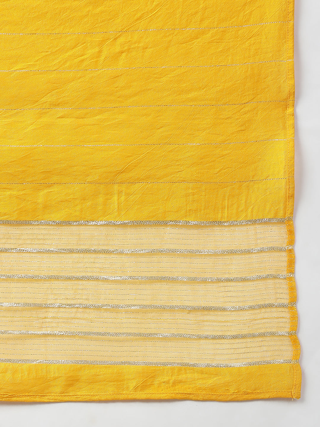Janasya Women's Yellow Cotton Bandhej Kurta With Pant And Dupatta - Distacart