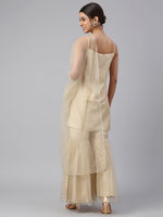 Thumbnail for Janasya Women's Beige Poly Silk Embellished Kurta With Gharara And Dupatta - Distacart