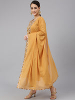 Thumbnail for Janasya Women's Light Brown Cotton Floral Print Kurta With Pant And Dupatta - Distacart