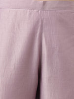 Thumbnail for Janasya Women's Lavender Chinon Solid Straight Festive Kurta Set - Distacart