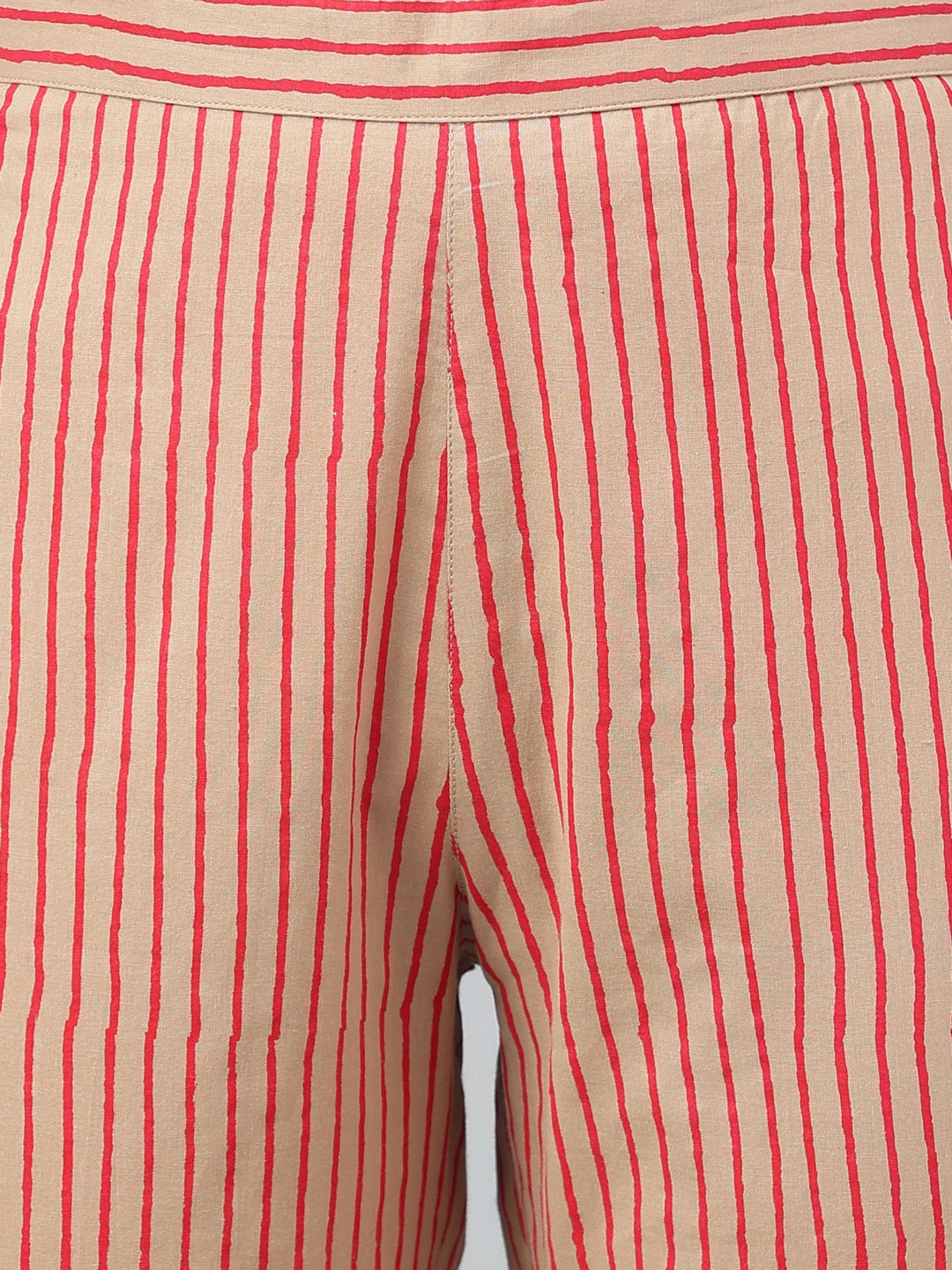 Janasya Women's Brown Cotton Floral Printed Gathered Casual Kurta Set - Distacart