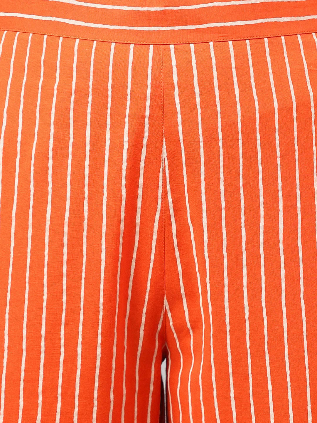 Janasya Women's Orange Cotton Floral Printed A-line Festive Kurta Set - Distacart