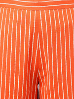 Thumbnail for Janasya Women's Orange Cotton Floral Printed A-line Festive Kurta Set - Distacart