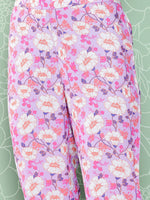 Thumbnail for Janasya Women's Lavender Moss Digital Floral Printed Angrakha Festive Kurta Set - Distacart